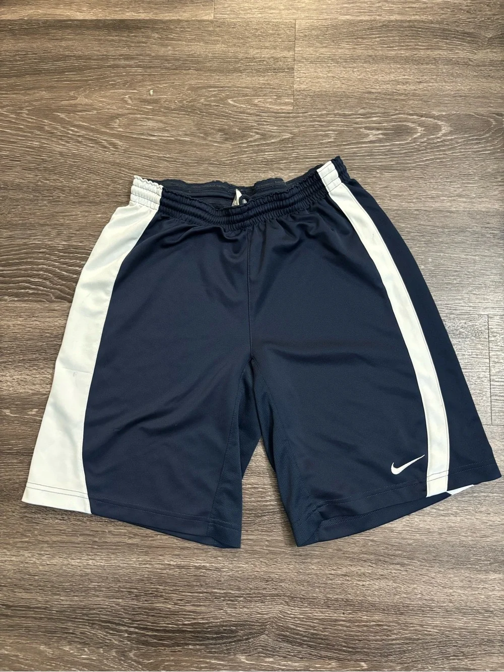 Nike Boys Navy Blue Shorts with White Side Panels